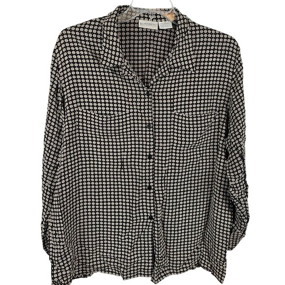 Liz Claiborne Elisabeth Women XS Blouse Polka Dot Work Career Casual Office Wear - Picture 1 of 16